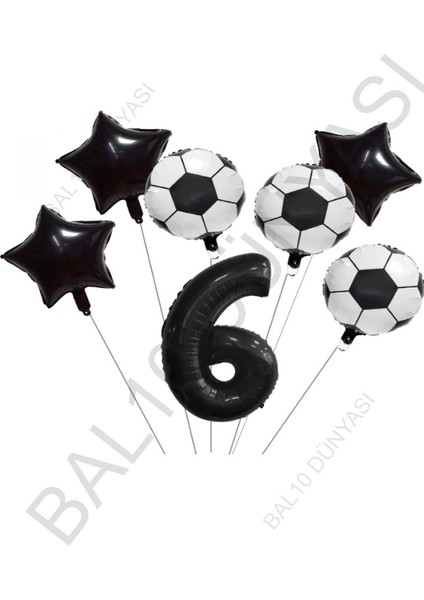 Yıldız Rakam Futbol Topu Desenli Folyo Balon Seti Yaş 6 fiyatları