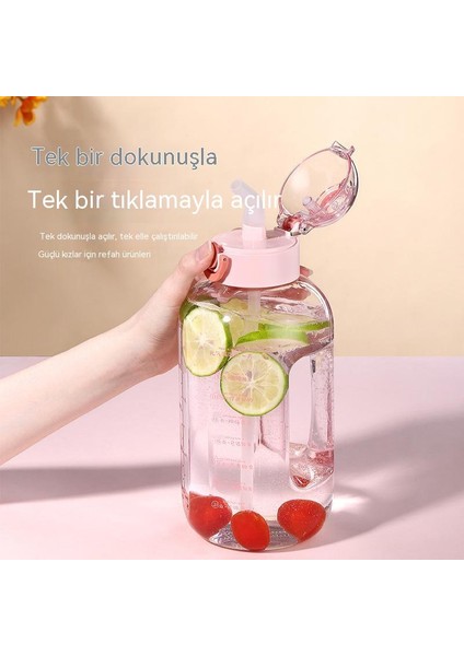 Minimalist Büyük Kapasiteli Plastik Bardak 2000ML (Yurt Dışından)