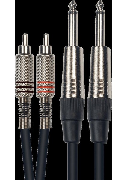 2x 6.3 mm Mono To 2x Rca Ses Kablosu 2 Metre