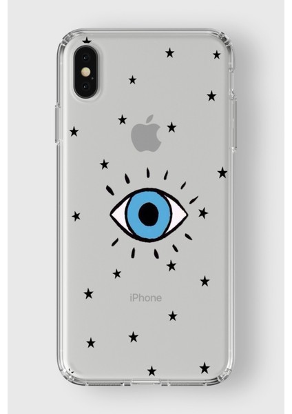 Apple iPhone x / Xs Uyumlu Nazar Göz Tasarımlı Şeffaf Kılıf
