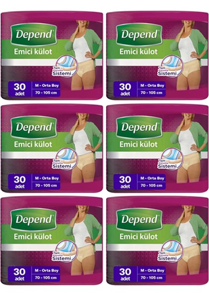 Emici Külot Hasta Bezi Medium - Orta Kadın 6X30=180 Adet
