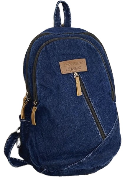 Denim Sırt Çantası Amerikan Retro Okul Çantası Seyahat Sırt Çantası Unisex Bilgisayar Çantası (Yurt Dışından)