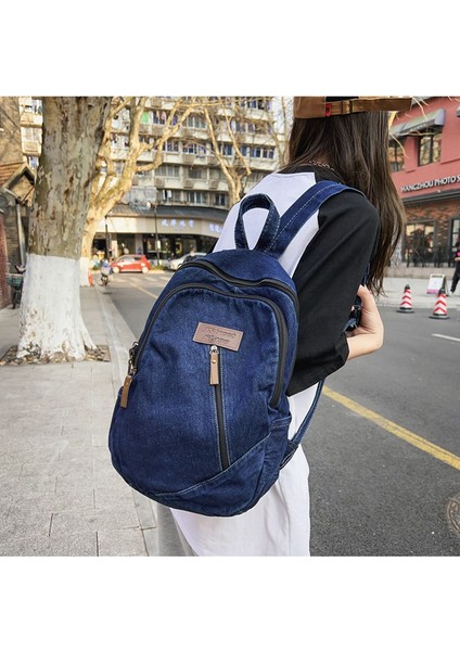 Denim Sırt Çantası Amerikan Retro Okul Çantası Seyahat Sırt Çantası Unisex Bilgisayar Çantası (Yurt Dışından) fiyatları