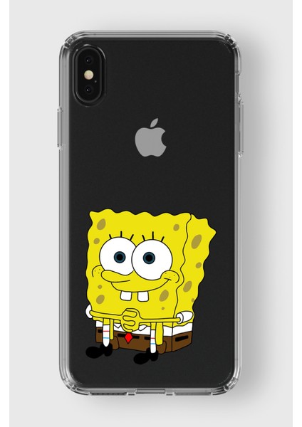Apple iPhone x / Xs Uyumlu Sünger Bob Tasarımlı Premium Şeffaf Kılıf