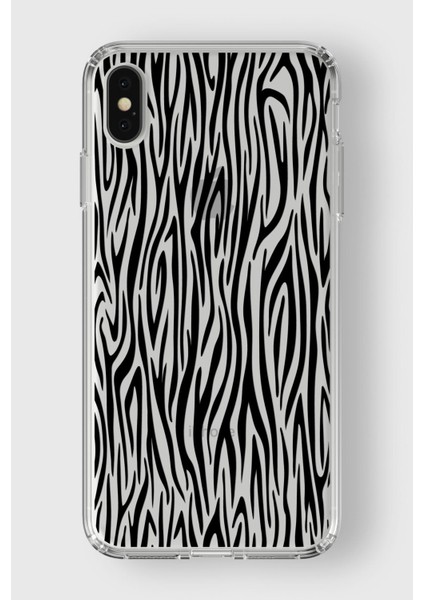Apple iPhone Xs Max Uyumlu Zebra Tasarımlı Şeffaf Kılıf