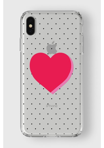 Apple iPhone x / Xs Uyumlu Kalp Tasarımlı Şeffaf Kılıf
