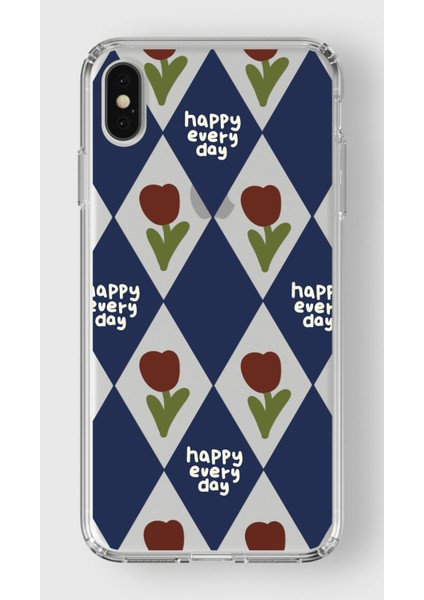Apple iPhone x / Xs Uyumlu Happy Every Day Tasarımlı Şeffaf Kılıf