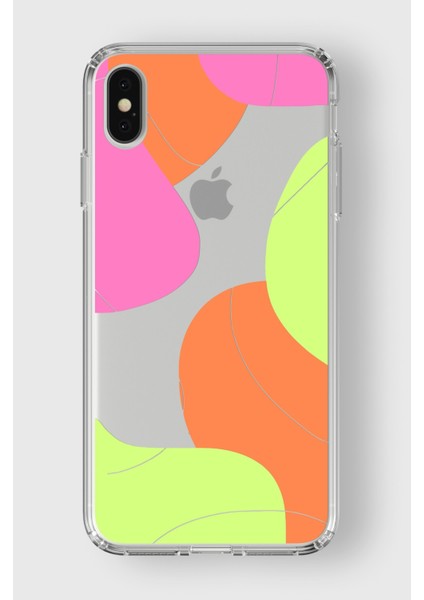 Apple iPhone Xs Max Uyumlu Şekilli Desenler Tasarımlı Premium Şeffaf Kılıf