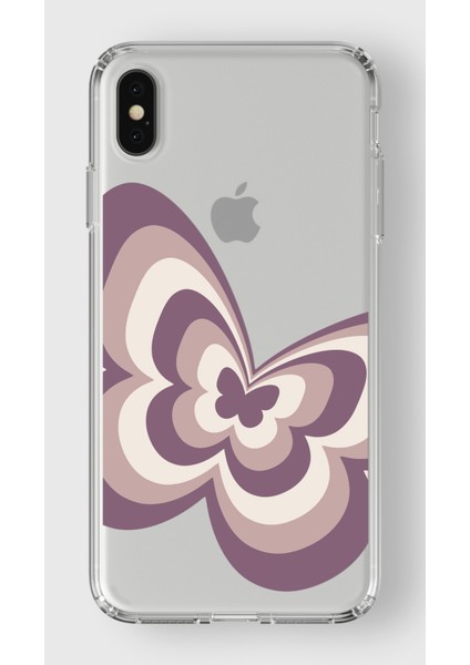 Apple iPhone Xs Max Uyumlu Kelebek Tasarımlı Şeffaf Kılıf