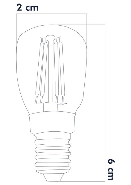 E14 LED FİLAMANLI RUSTIK AMPUL C7 Şeffaf Cam 2W 2700k Gün Işığı ERD-69