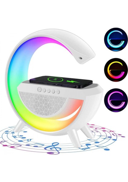 Kablosuz Şarj Özellikli Işıklı Bluetooth Hoparlör