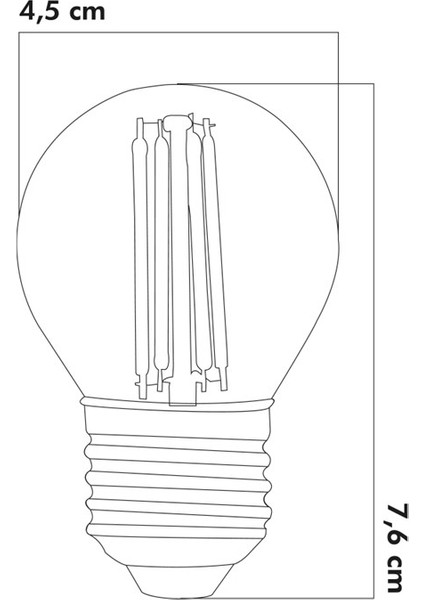 E27 LED FİLAMANLI RUSTIK AMPUL G45 OPAL CAM 6W 3000k Gün Işığı ERD-239