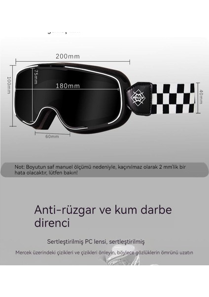 Geniş Görüş Alanına Sahip, Buğulanmayan, Rüzgar Geçirmez ve Toz Geçirmez Motosiklet Gözlüğü (Yurt Dışından)