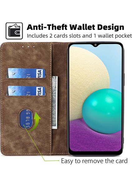Samsung Galaxy A42 5g Kart Yuvalı Deri Telefon Kılıfı Için Telefon Kılıfı (Yurt Dışından)
