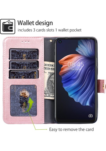 Kart Yuvalı Samsung Galaxy M11 Deri Telefon Kılıfı Için Telefon Kılıfı (Yurt Dışından)