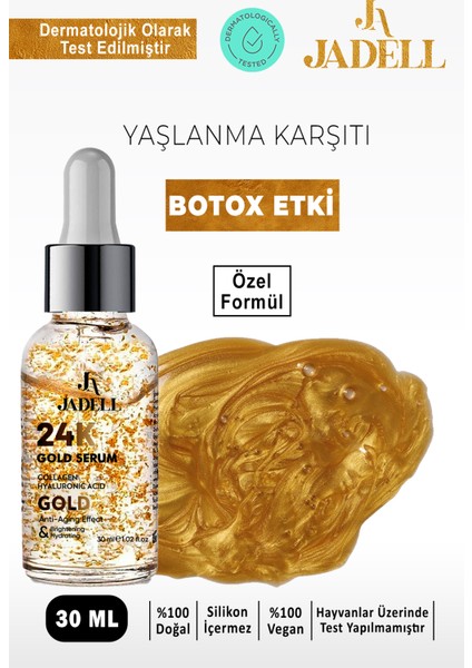 24K Altın Yüz ve Göz Çevresi Serumu – Kolajen ve Hyalüronik Asit İçerikli, Nemlendirici ve Aydınlatıcı, Tüm Cilt Tipleri için 30 ml modelleri