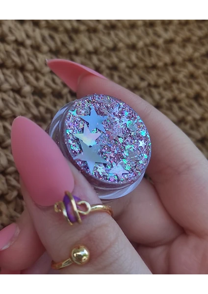 Hb Tasarım Glitter Jel Far Simli Far Lila Saç -Yüz Simi Magic Box Lila