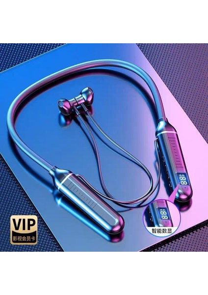 Kablosuz Bluetooth Kulaklık Asılı Boyun Spor Manyetik Emiş Büyük Pil Bluetooth Kulaklık Subwoofer Takılabilir Kart (Yurt Dışından)