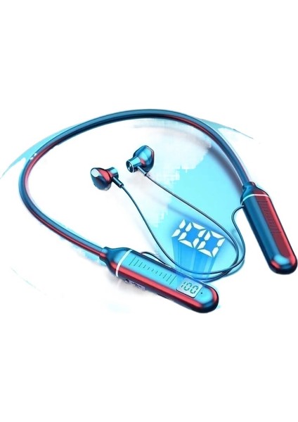 Kablosuz Bluetooth Kulaklık Asılı Boyun Spor Manyetik Emiş Büyük Pil Bluetooth Kulaklık Subwoofer Takılabilir Kart (Yurt Dışından)