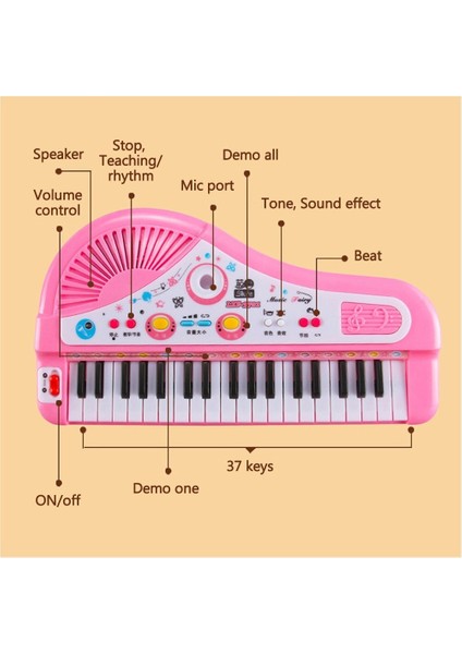 37 Tuşlar Çocuklar Müzikal Piyano Elektronik Piyano (Yurt Dışından)