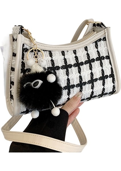 Moda Zincir Küçük Çanta Kadın Sonbahar Omuz Koltuk Altı Çantası Basit Retro Çanta Rahat Küçük Kare Çanta (Yurt Dışından)