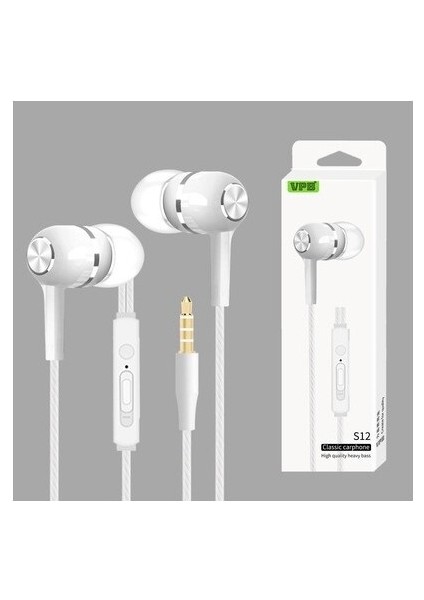 S12 Spor Ağır Bas Kulaklık Mikrofon ile Kulak Içi Kablolu Kulaklık (Yurt Dışından)