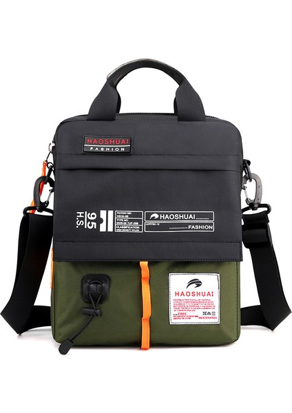 Erkek Omuz Askılı Çanta Rahat Erkek Çantası Taşınabilir Evrak Çantası Tuval Su Geçirmez Açık Çanta (Yurt Dışından)