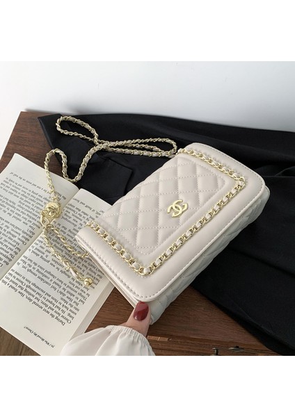 Eşkenar Dörtgen Zincir Küçük Kare Çanta Kadın Moda Doku Tek Omuz Messenger Çanta (Yurt Dışından) fiyatları