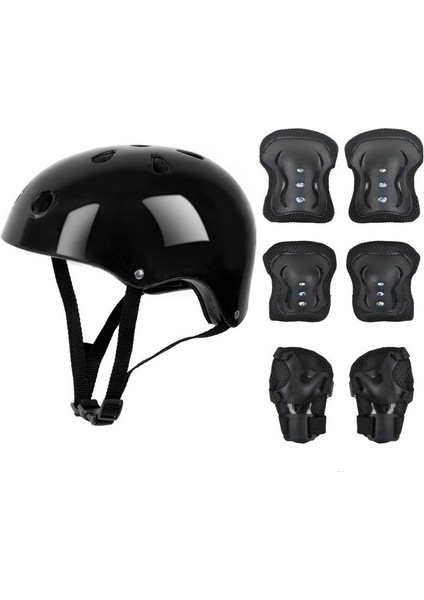 Çocuk Denge Araba Scooter Tekerlekli Ayakkabı Kask Koruyucu Yedi Parça Seti (Yurt Dışından)