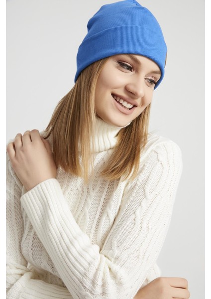 Kadın Genç Kız Derin Mavi Şapka Bere - Spor, Rahat, %100 Pamuklu, El Yapımı, Yerli Üretim Kalitesi indirimleri