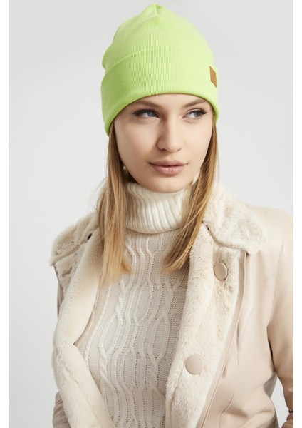 Kadın Genç Kız Fıstık Yeşili Şapka Bere - Spor, Rahat, %100 Pamuklu, El Yapımı, Yerli Üretim fiyatları