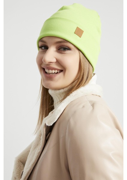 Kadın Genç Kız Fıstık Yeşili Şapka Bere - Spor, Rahat, %100 Pamuklu, El Yapımı, Yerli Üretim indirimleri