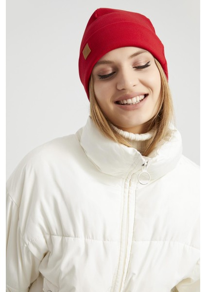 Kadın Genç Kız Canlı Kırmızı Şapka Bere - Spor, Rahat, %100 Pamuklu, El Yapımı, Yerli Üretim fiyatları