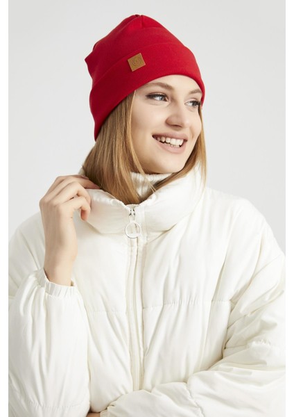 Kadın Genç Kız Canlı Kırmızı Şapka Bere - Spor, Rahat, %100 Pamuklu, El Yapımı, Yerli Üretim modelleri