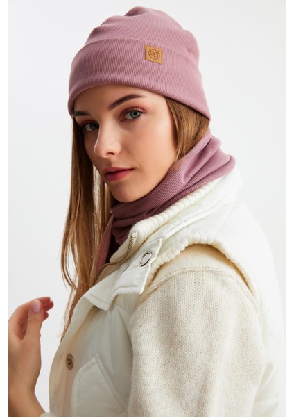 Gül Kurusu Kadın Balıkçı Style Pamuklu Kaşkorse, Terletmez, Ultra Hafif, Yumuşak Bere Boyunluk Takım modelleri