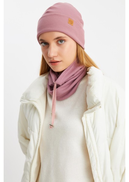 Gül Kurusu Kadın Balıkçı Style Pamuklu Kaşkorse, Terletmez, Ultra Hafif, Yumuşak Bere Boyunluk Takım fırsatları