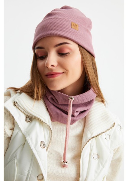 Gül Kurusu Kadın Balıkçı Style Pamuklu Kaşkorse, Terletmez, Ultra Hafif, Yumuşak Bere Boyunluk Takım indirimleri