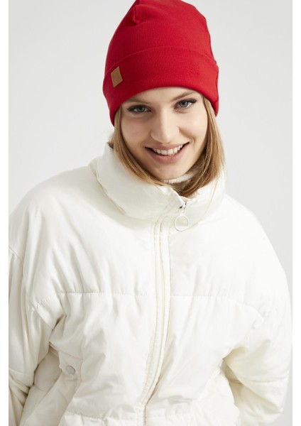 Kadın Genç Kız Canlı Kırmızı Şapka Bere - Spor, Rahat, %100 Pamuklu, El Yapımı, Yerli Üretim indirimleri
