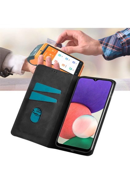 Kart Yuvası ile Samsung Galaxy A54 5g Deri Telefon Kılıfı Için Telefon Kılıfı (Yurt Dışından)