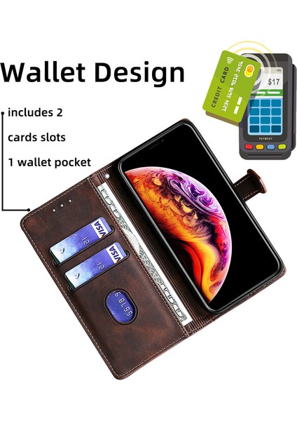 Kart Yuvası ile Samsung Galaxy A54 5g Deri Telefon Kılıfı Için Telefon Kılıfı (Yurt Dışından)