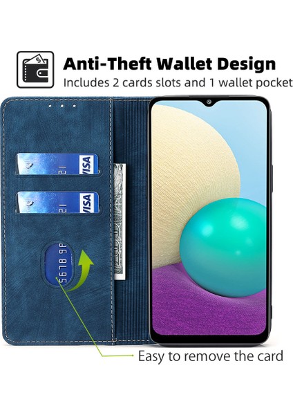 Kart Yuvası ile Samsung Galaxy A54 5g Deri Telefon Kılıfı Için Telefon Kılıfı (Yurt Dışından)