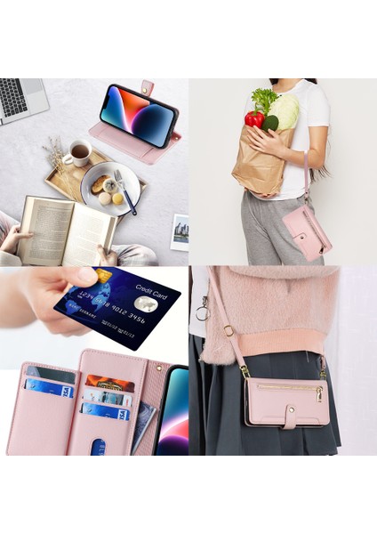 Samsung Galaxy x Cover 5 Için Telefon Kılıfı Kart Yuvalı Deri Telefon Kılıfı (Yurt Dışından)