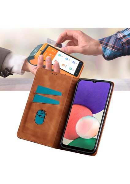 Samsung Galaxy A42 5g Kart Yuvalı Deri Telefon Kılıfı Için Telefon Kılıfı (Yurt Dışından)