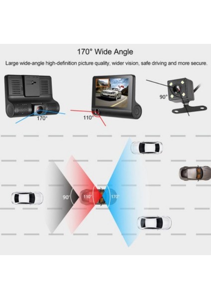 4 Inç 3 Kameralı Araç Içi Kamera (Ön, Arka ve Araç Içi) 1 fırsatları