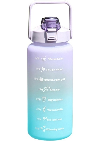 Zaman Ölçeği Uzay Kupa Açık Taşınabilir Pop Kapak Sprey Boya Degrade Kupa 2000ML Büyük Kapasiteli Minimalist Kupa (Yurt Dışından)