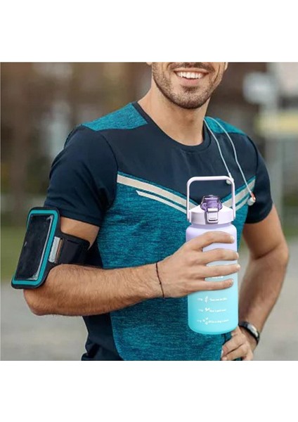 Zaman Ölçeği Uzay Kupa Açık Taşınabilir Pop Kapak Sprey Boya Degrade Kupa 2000ML Büyük Kapasiteli Minimalist Kupa (Yurt Dışından) fırsatları