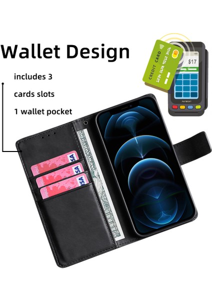 Kart Yuvası ile Iphone 13 Pro Max Deri Telefon Kılıfı Için Telefon Kılıfı (Yurt Dışından)