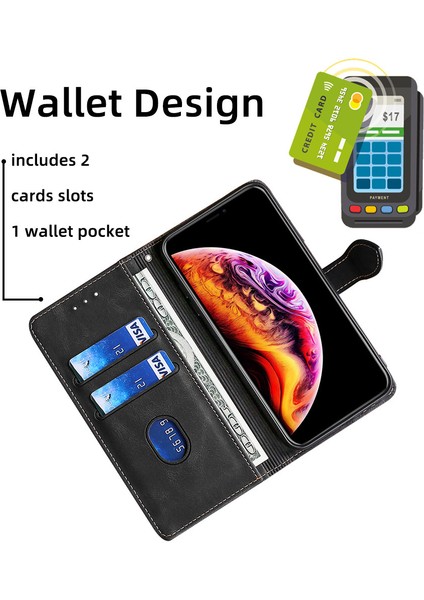 Kart Yuvası ile Iphone 13 Pro Max Deri Telefon Kılıfı Için Telefon Kılıfı (Yurt Dışından)