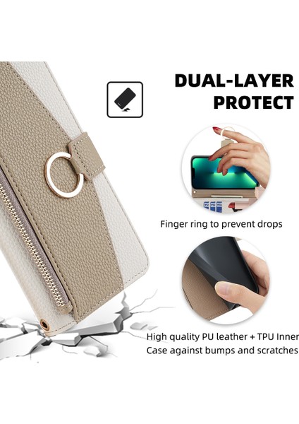 Kart Yuvası ile iPhone 13 Pro Max Deri Telefon Kılıfı Için Telefon Kılıfı (Yurt Dışından)