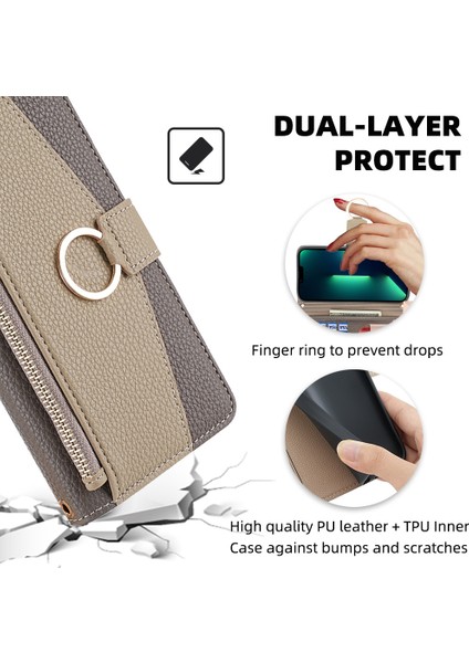 Kart Yuvası ile iPhone 13 Pro Max Deri Telefon Kılıfı Için Telefon Kılıfı (Yurt Dışından)
